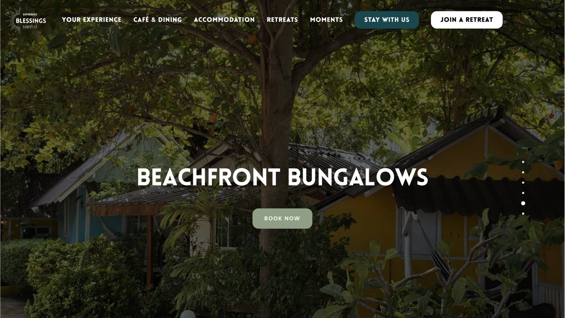 Beachfront bungalows, a café and a yoga studio — one site.