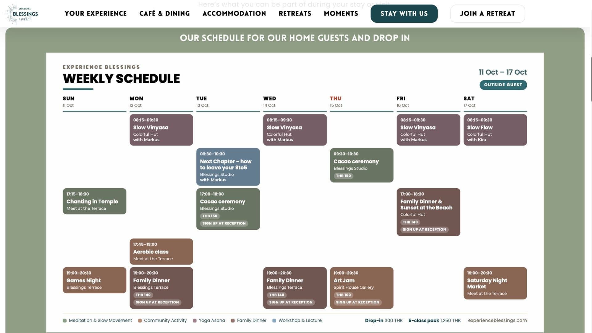 The live schedule, embedded. Nobody updates it by hand.